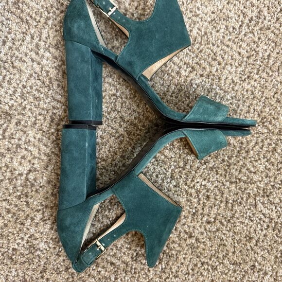 Banana Republic Blyss Green Suede Block Sandals Women’s Size 8.5M - Picture 13 of 15